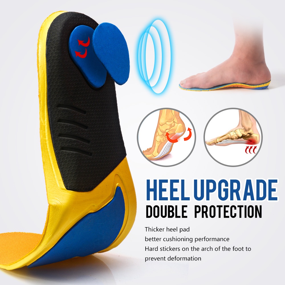 1 pasang arch support sol sepatu untuk pria &amp; wanita bantalan Ortopedi Gel Insole insert ukuran 35-45