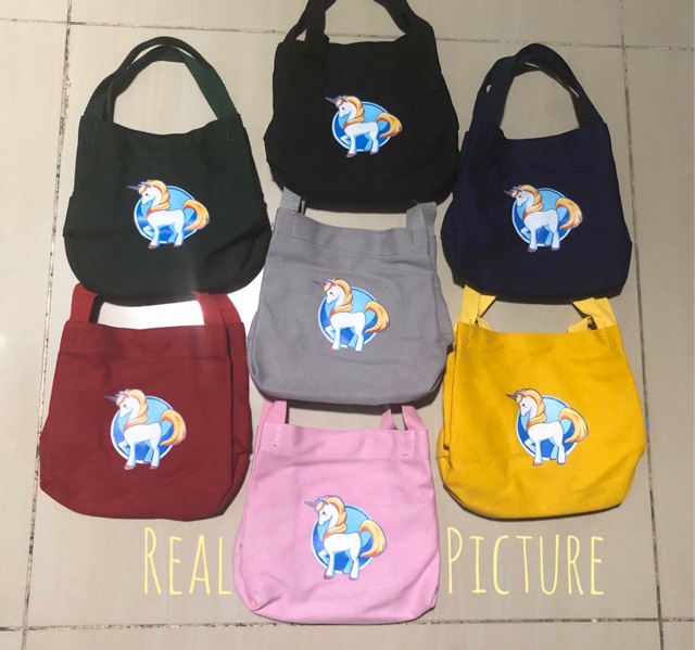 WYK21F SALE Tas Selempang Wanita Korea Mini Tali Kanvas Cutey UNICORN Impor TKM