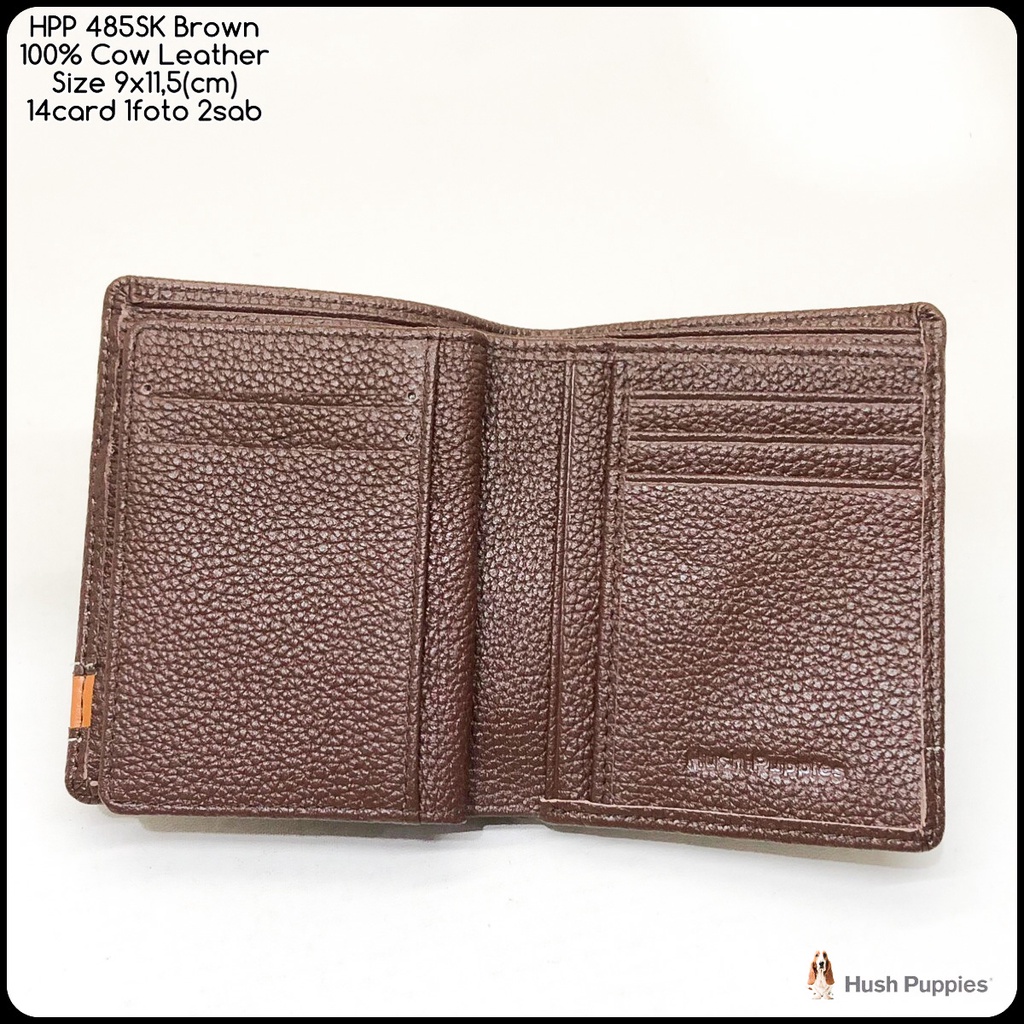 dompet kulit hushpuppies 485SK brown premium quality kulit sapi asli dompet fashion