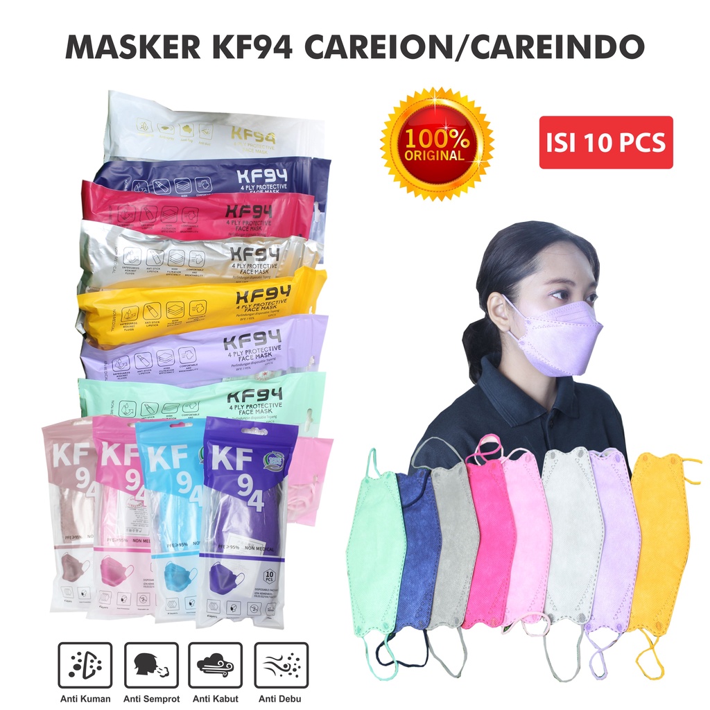 Masker KF94 Careion dan Careindo 4Ply Isi 10 Pcs Original