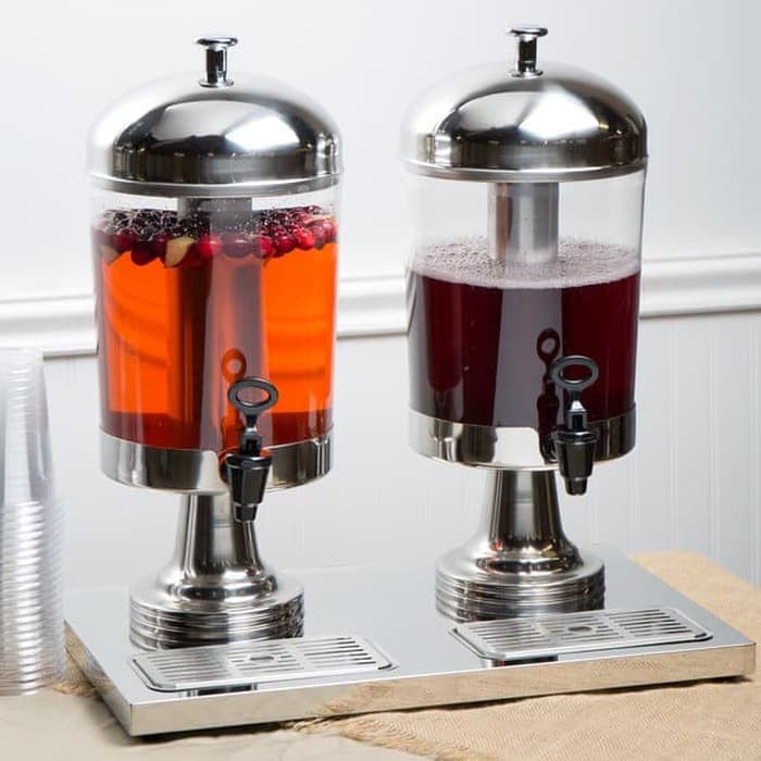 Hotel Juice Dispenser DOUBLE 2x8L Stainless / dispenser tower double