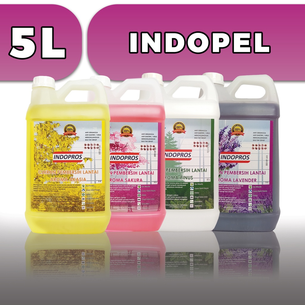 [INDOPROS] INDOPEL - Cairan Pembersih Lantai - ANTI VIRUS &amp; ANTI BAKTERI - 5 LITER