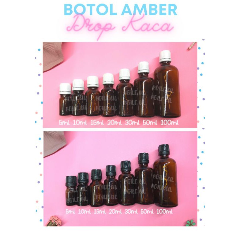 Botol Kosong Kaca Drop 5 ml 10 ml 15 ml 20 ml 30 ml 50 100 ml Amber Kaca Dropper plug filler droplet