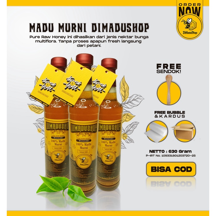 

b01n1nh Madu Asli Murni Nektar Multiflora 630 Gram (Manis) 100% Pure Raw Honey - Botol Plastik