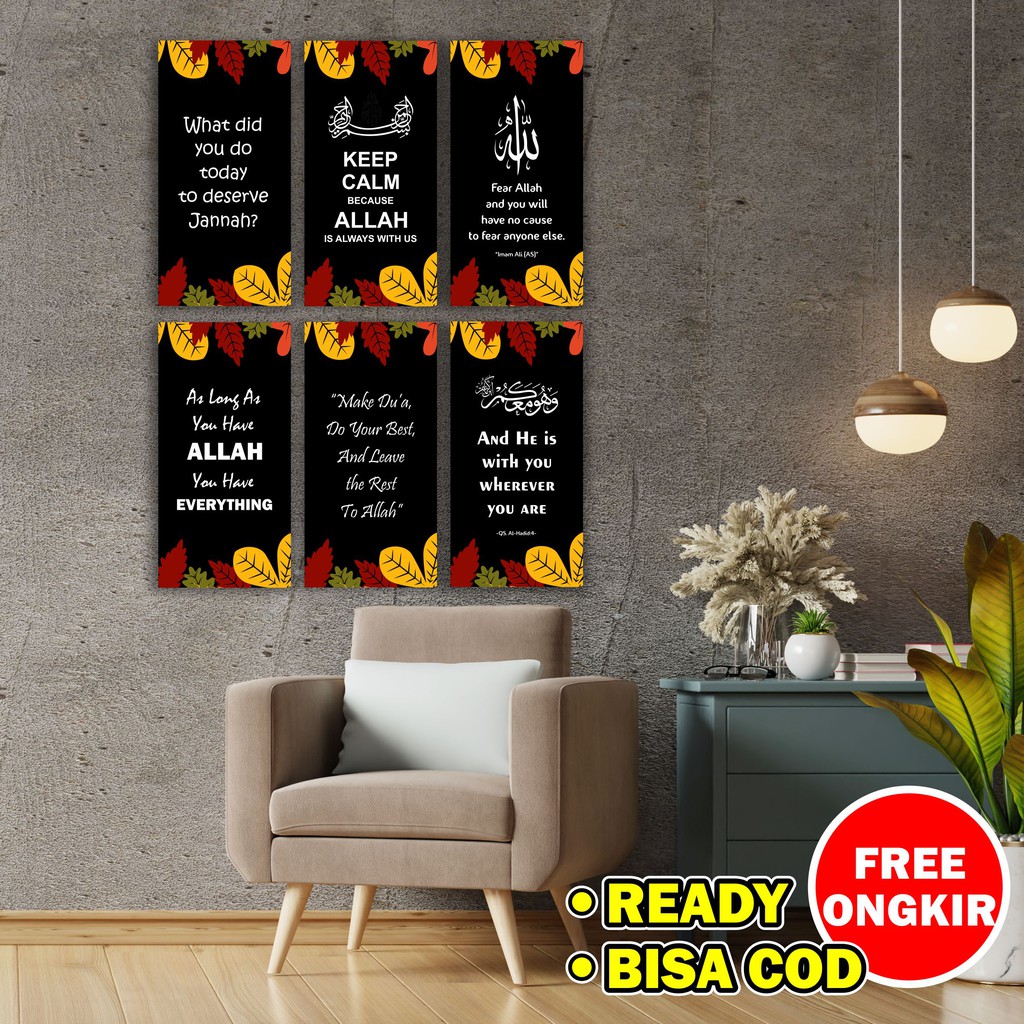 Walldecor Hiasan Islam motivasi Ayat Quran Kayu Kata Mutiara Shaby Chic Pajangan Rumah Ruangan Murah