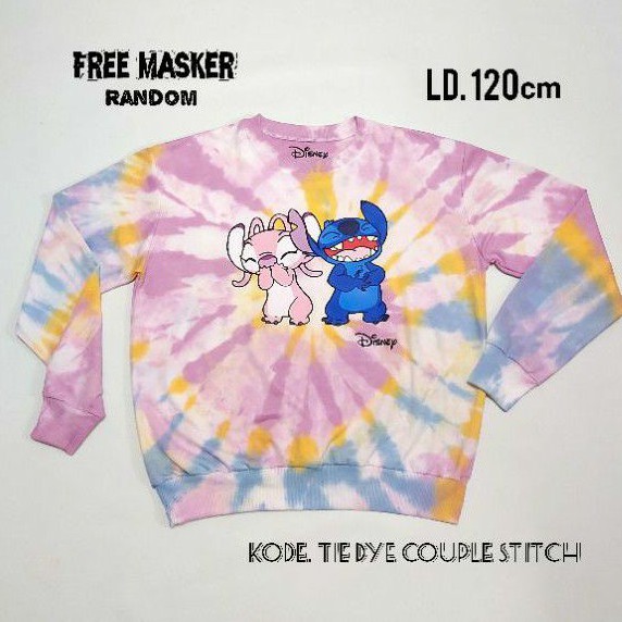 sweater tie dye stitch, sweater tie dye couple stitch, tie dye lilostitch