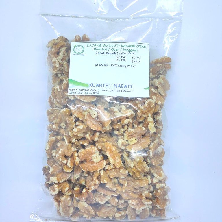 

1000gr Kuartet Nabati Extra Light Roasted Walnut Organik- Kacang Otak Premium - Oven – Matang Varian Rasa Original/ Asin/ Aktivasi