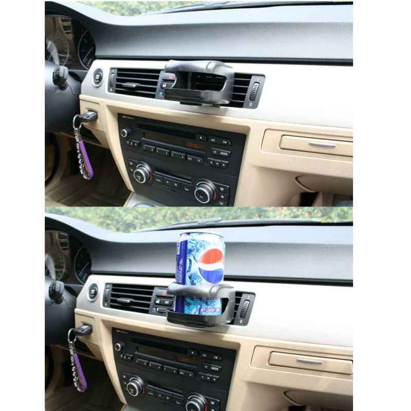 Hengtu Car Air Vent Drink Holder Tempat Minuman Kaleng Mobil - T11T07-Hitam Hitam