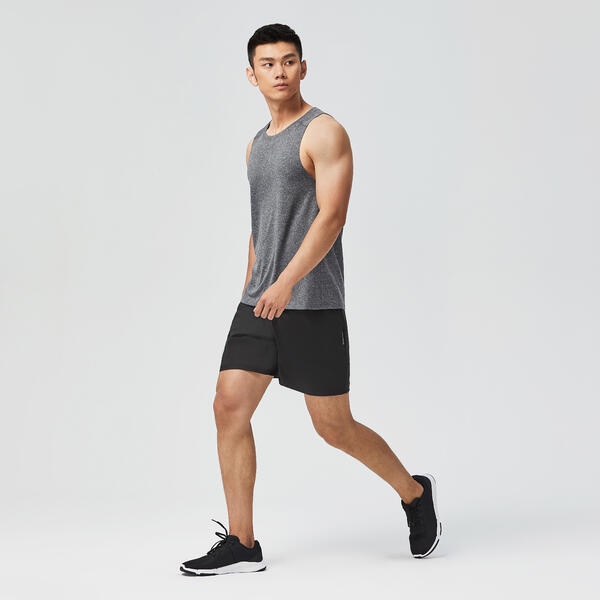 Decathlon Domyos Tank Top Pria Latihan Kardio Fitness 100 Abu-Abu  - 8586846