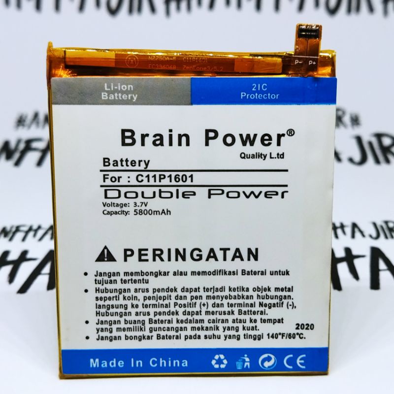 BATRE BATERAI BATTERY ASUS ZENFONE 3 5.2 ZE520KL ZENFONE LIVE C11P1601 ZB501KL BRAIN DOUBLE POWER (5