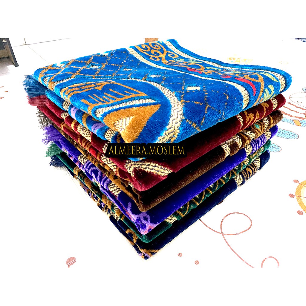 Almeera.Moslem-Sajadah Turki Dewasa Super Spigel Bahan Tebal dan Lembut Perlengkapan Sholat Sejadah