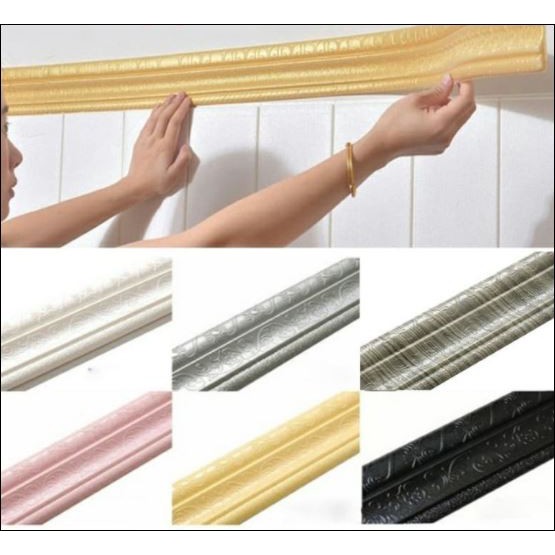Wall List Border Foam 3D - List Profil Foam 3D - Moulding Wallpaper Dinding Dekorasi Border