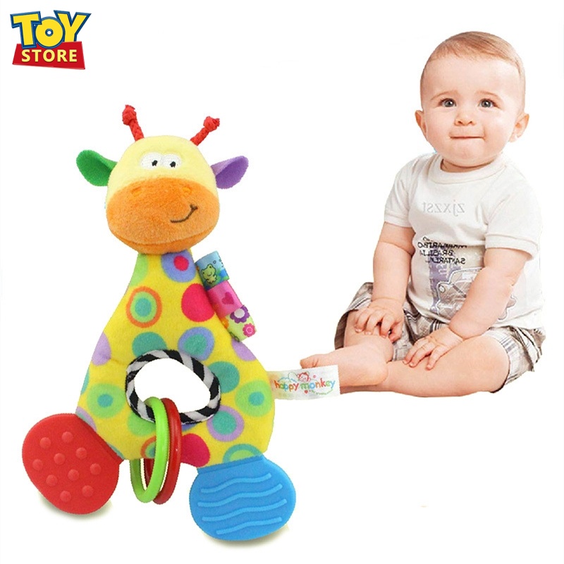 Bayi Teether Mainan Gigi Bayi Pelatihan Mengunyah Jerapah Mainan Silikon Lembut Molar Stick