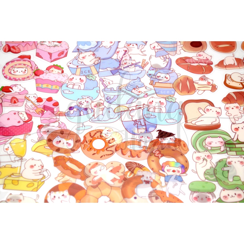 Stiker Cat Loves Sweets Sticker Motif Kucing Lucu DIY GH 303621