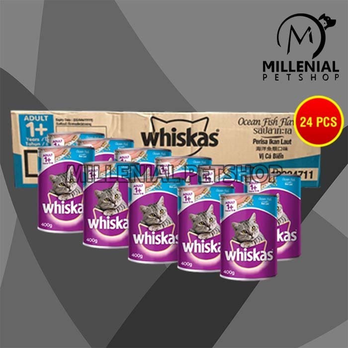 Makanan Basah Kucing Whiskas Kaleng Wetfod Grosir Dus Isi 24 PCS 400GR