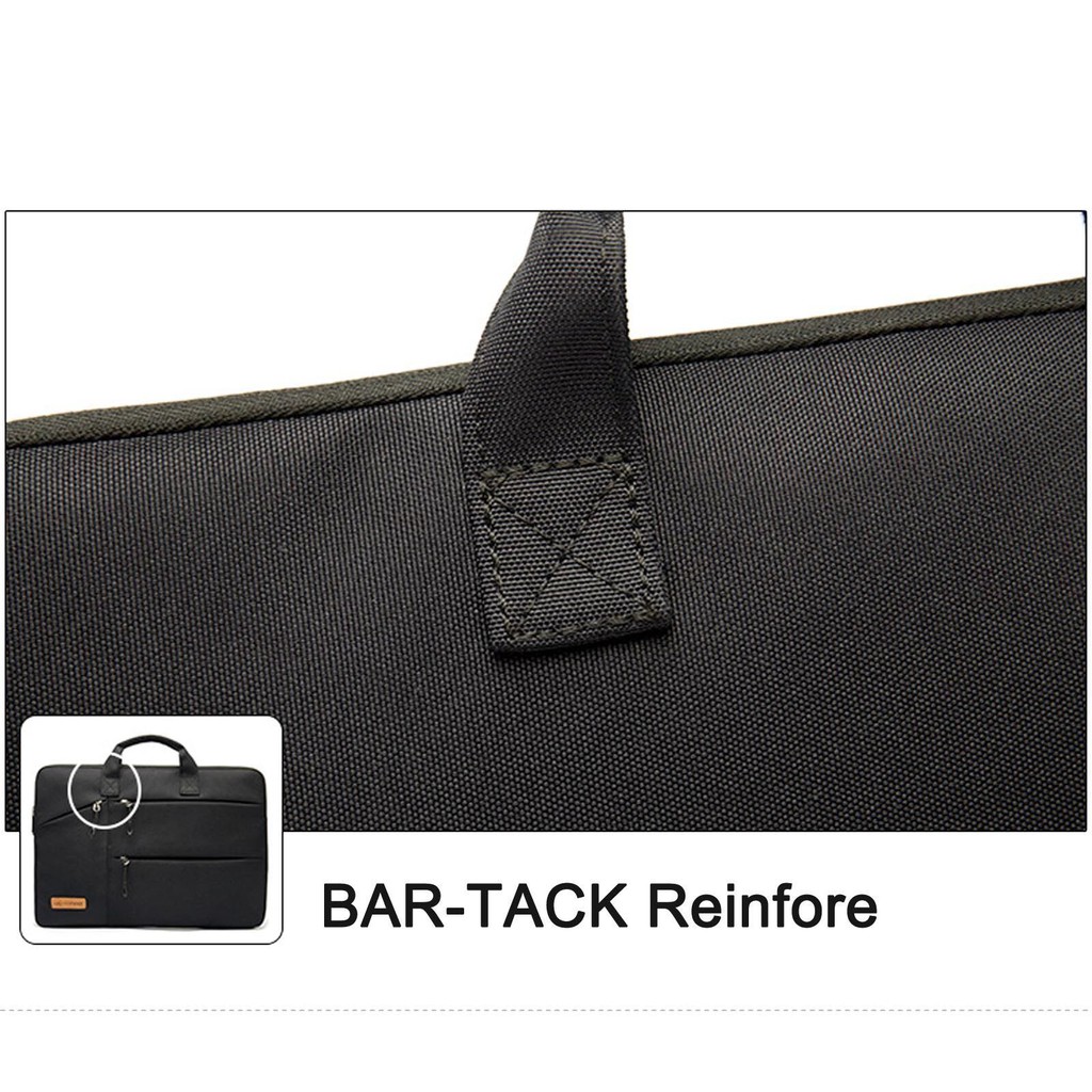 Tas Laptop / Macbook Softcase Sleeve Midway Black Multi Pocket with Hand Strap 13 14 15  inch