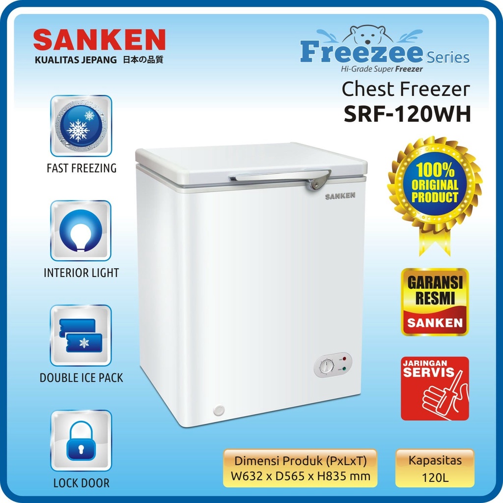 SANKEN CHEST FREEZER SRF 120 WH