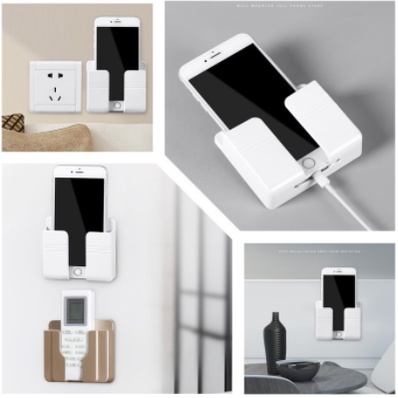 Kotak Charger HP Holder Dinding Cas HP Smartphone Rak Remote Kabel Tempel Dinding