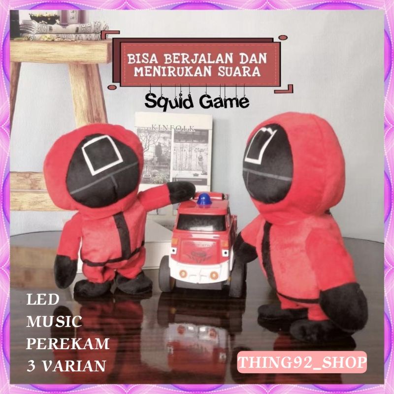 Boneka Squid Game Talking Walking Recorder mainan Toy Squid korea Viral Support Baterai AAA