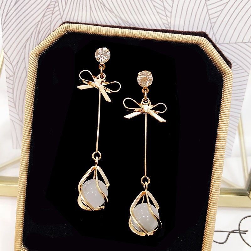 FerenHongXia Anting S925 gold/silver needle korean temperament simple high-end bow