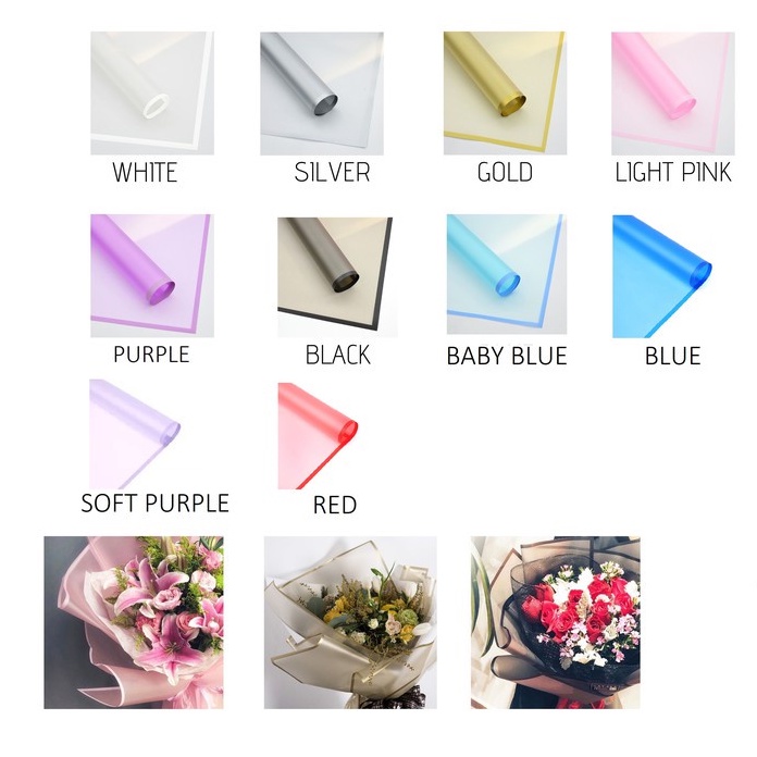 Kertas Buket Bunga Flower Wrapping Flower Paper List Gold Cellophane Florist KB05