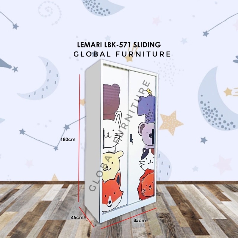 lemari pakaian besi/lemari pakaian sliding/lemari besi karakter/lemari pakaian import/lemari baju