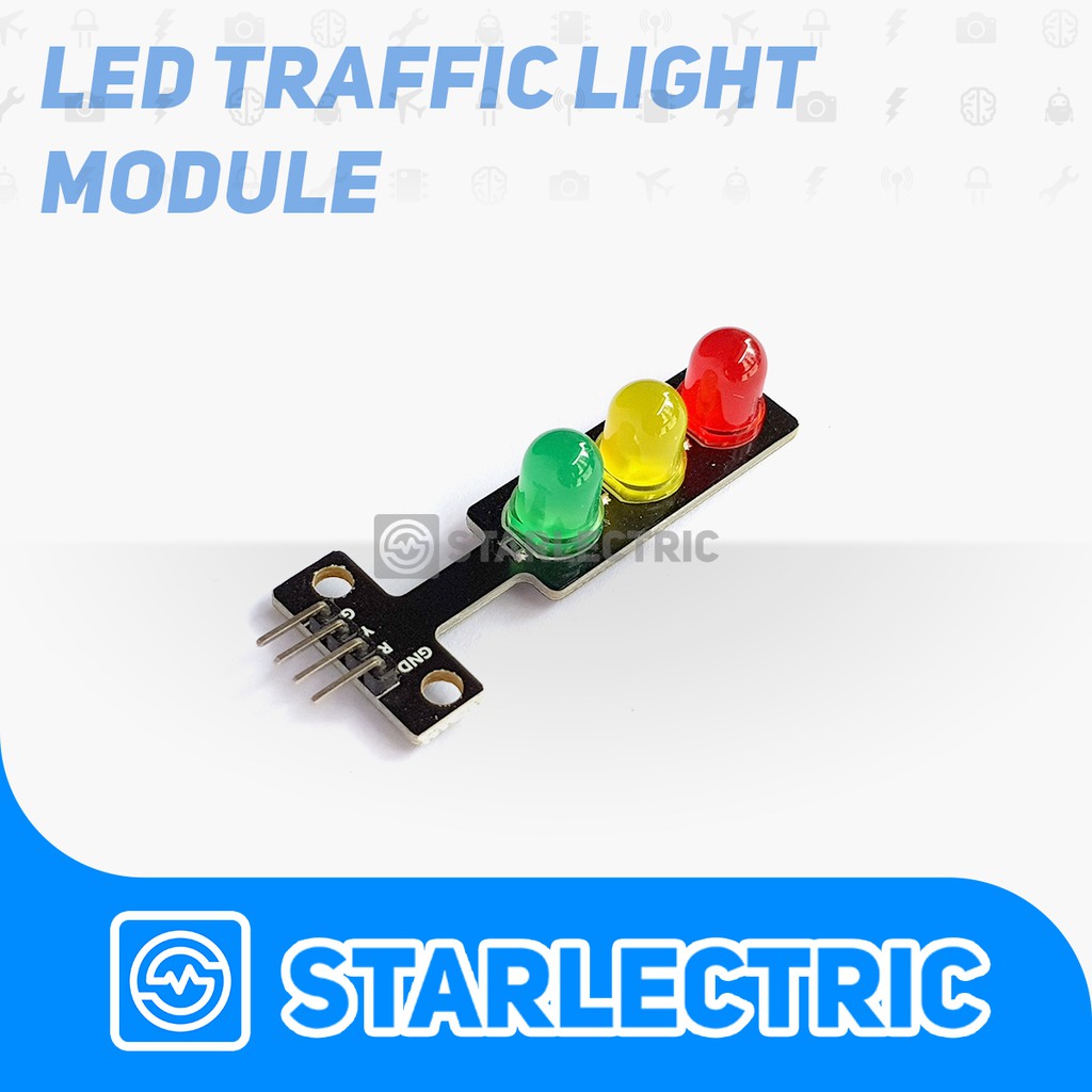 Modul Lampu Lalu Lintas LED 8mm 5V Traffic Light Arduino