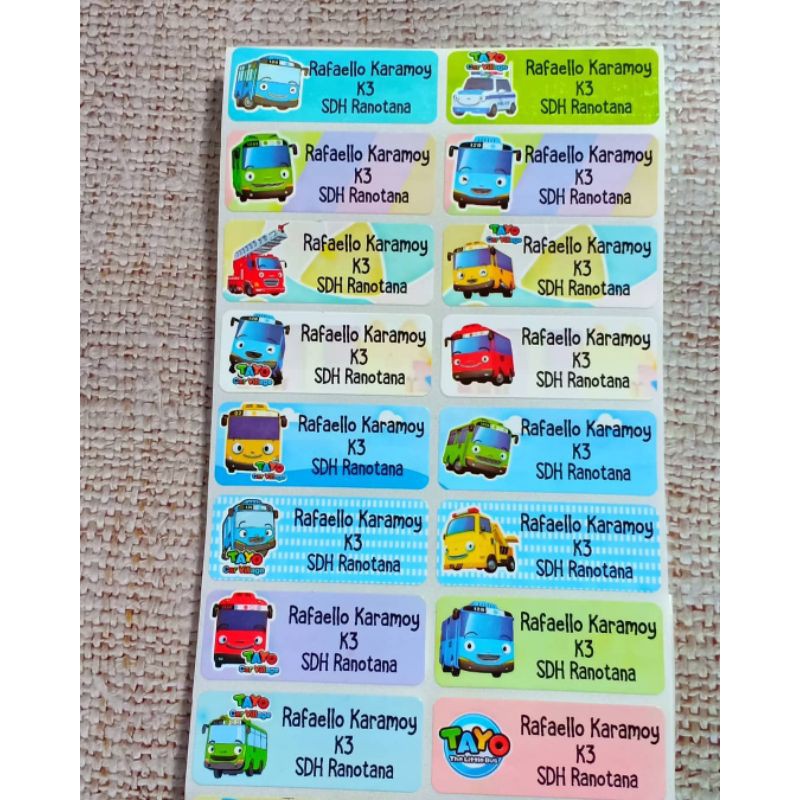 

Tayoo Label Nama anti air sticker label name waterproof