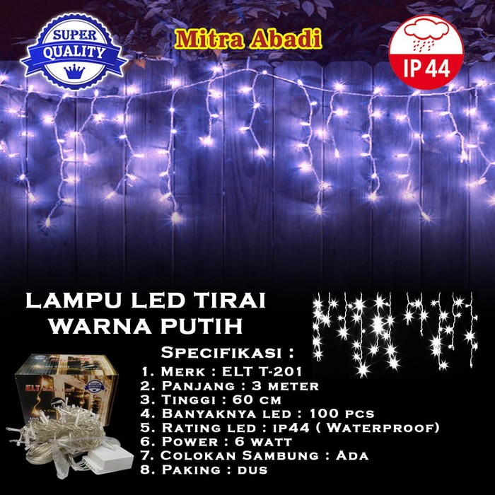 Lampu Natal Tirai LED 100 LED AC 220V