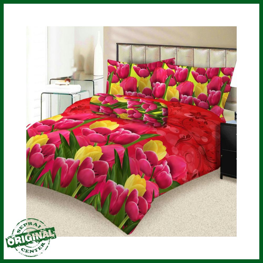 SEPREI LADY ROSE / SPREI LADY ROSE EVA No.2 QUEEN 160 SEPRAI BUNGA TULIP RED ROSE YELLOW