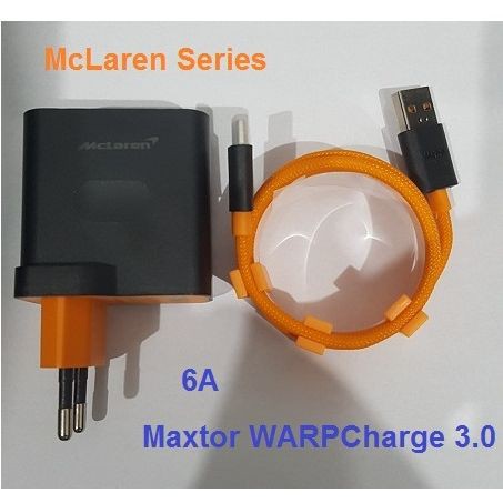 OnePlus Charger Maxtor WARP CHarge 3.0 6A Mclaren + Cable type-C - Hitam