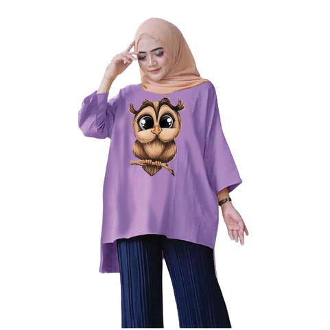 Tunik Jumbo OWL Burung Hantu 04 / Atasan Wanita XL,XXL