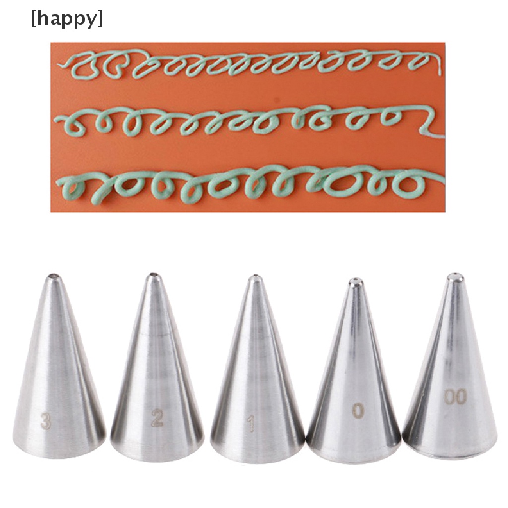 5 Pcs Nozzle Icing Piping Bentuk Bulat Untuk Dekorasi Pastry