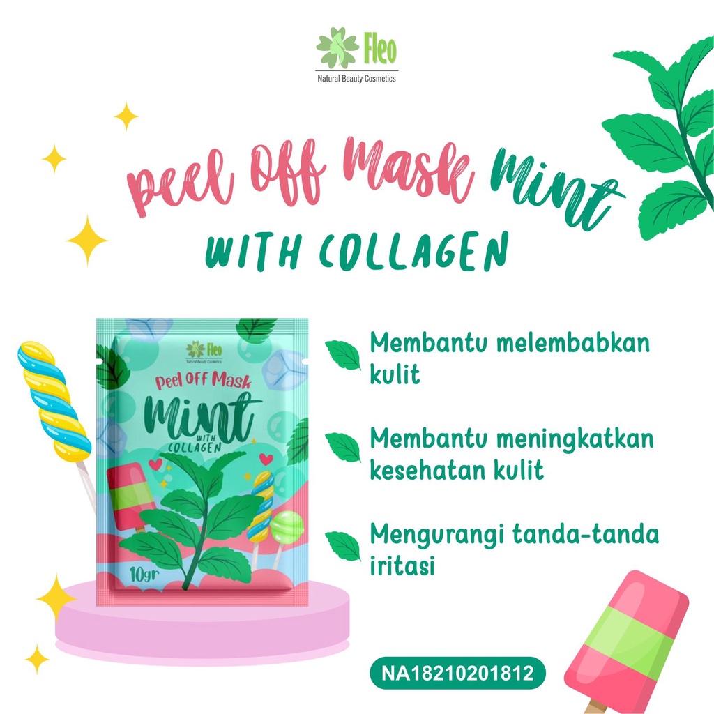 Kanzo - [BPOM] Masker Peel Off Fleo 10gr / Peel Off Mask Fleo 10gr Vitamin C &amp; Collagen / Masker Wajah Anak Peel Off Fleo 10gr