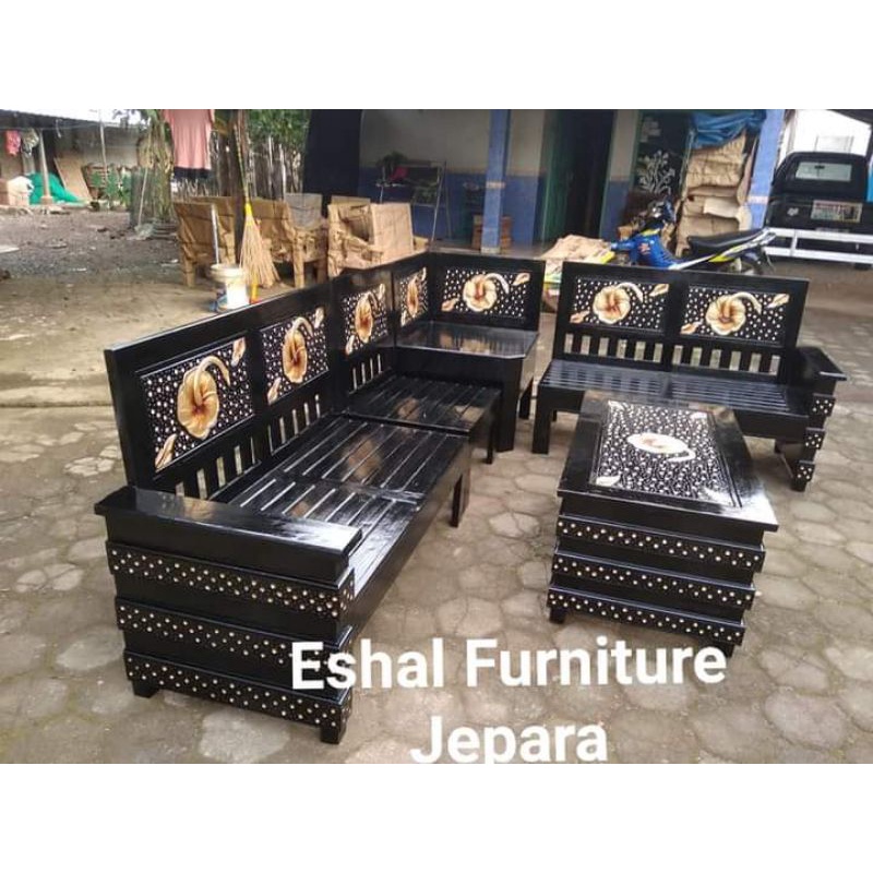 kursi sudut jati mewah murah