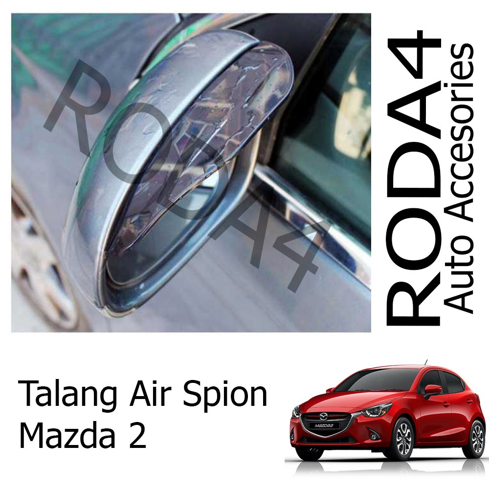 Talang Air / Mika Pelindung Spion Mobil dari Hujan (1 Set Isi 2) Mazda 2