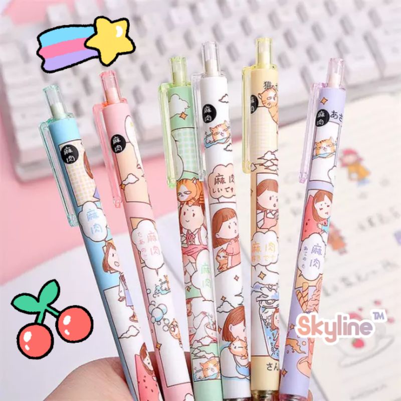 

Pulpen / Pen Tekan Alat Tulis Dengan Motif Cat Girls Yang Lucu