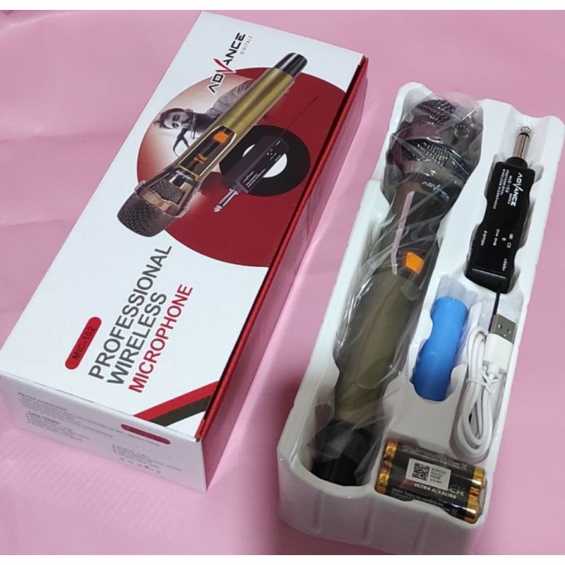 mic wireless advance 102 batrai cas