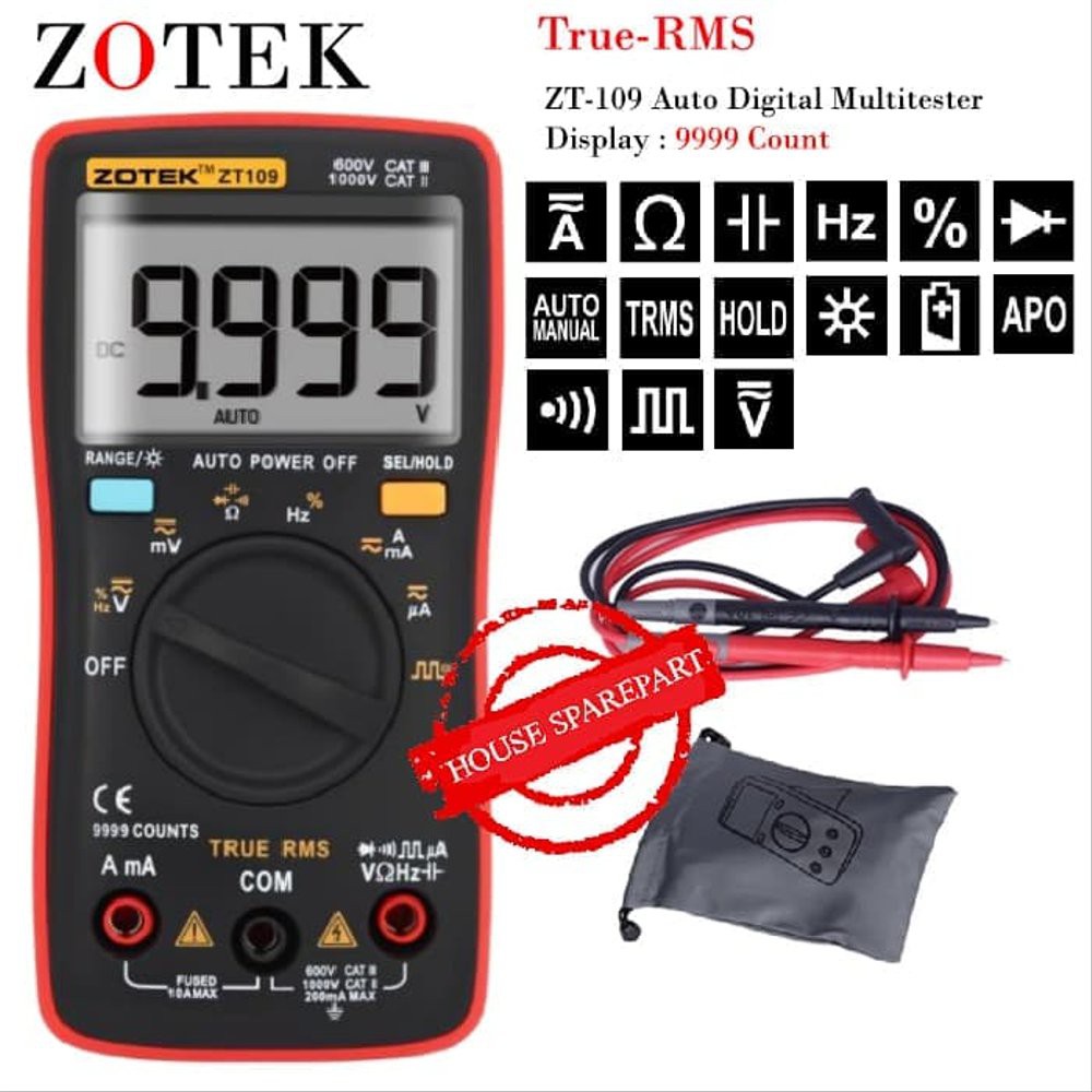 AVOMETER DIGITAL ZOTEK ZT109 MULTITESTER DIGITAL ZT109 ORIGINAL Berkualitas