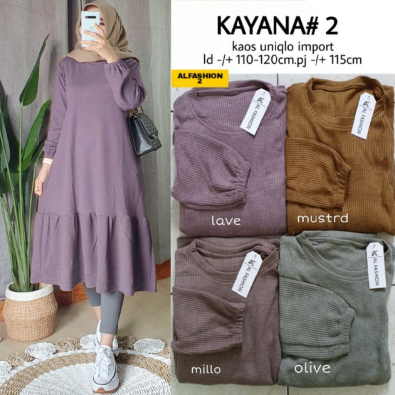 KAYANA #2 KAOS UNIQLO IMPORT LD 110 MELAR SAMPAI 120 PANJANG BAJU 115 ATASN WANITA TUNIK JUMBO