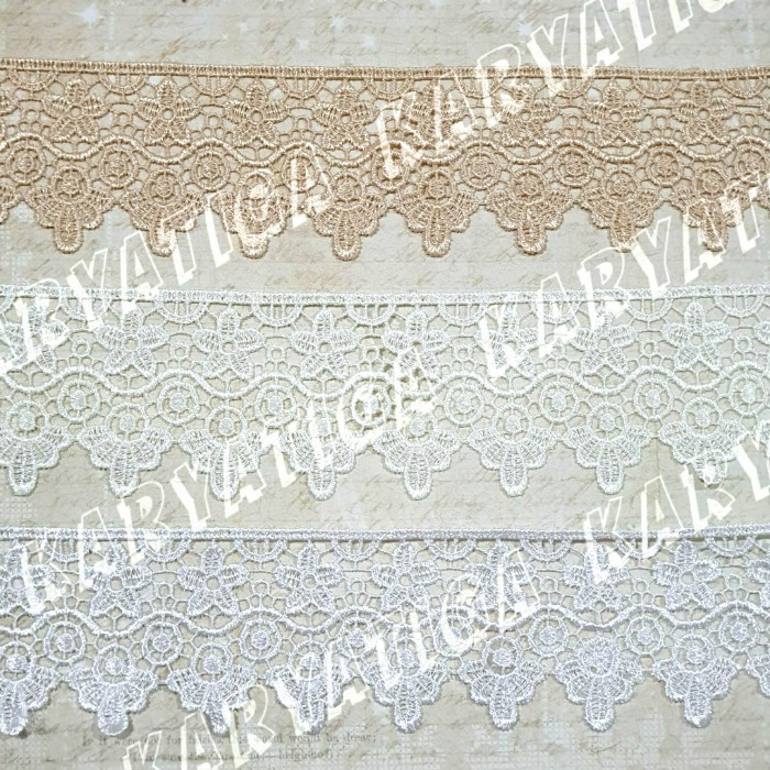 Renda Giper / Gyper Bordir GL205 Lebar 6 cm - 15 Yard