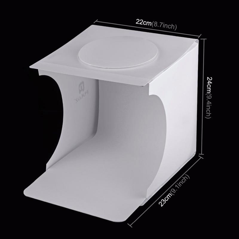 Photo Studio Mini Soft Box Photo Box dengan Lampu 2 LED - White