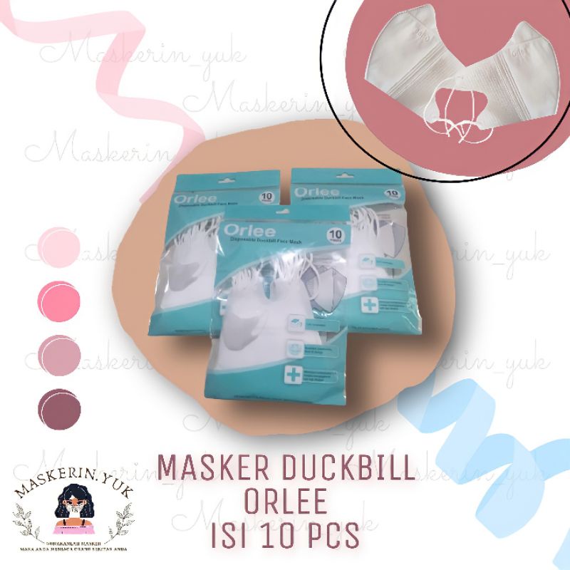 Masker Duckbill Orlee (headloop dan earloopp) isi 10 pcs (ada embos orlee)