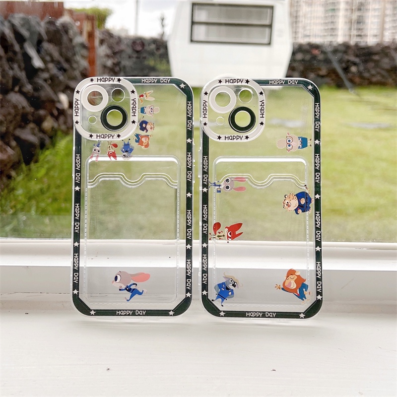 Soft Case Pelindung Lensa Transparan Motif Kartun Hewan Untuk iPhone 12 13 Pro MAX 11 X XR XS MAX 7 8 Plus