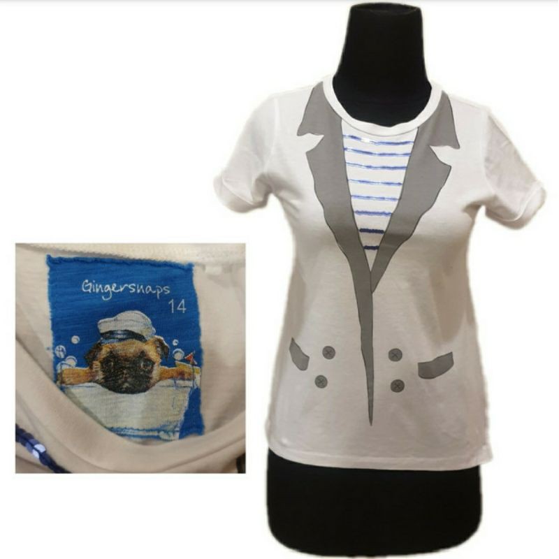 GINGERSNAPS BAJU ATASAN TOP PUTIH WHITE TOP SIZE 14