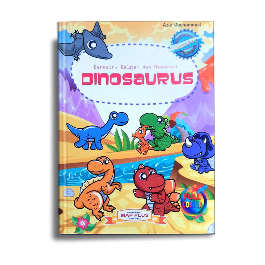 BUKU ANAK TK PAUD BERMAIN BELAJAR & MEWARNAI DINO