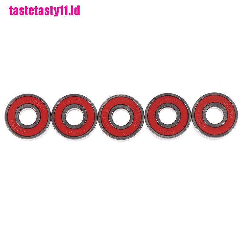 5 Pcs Bantalan Bola Segel ABEC-5 608-RS Warna Merah Untuk Skateboard