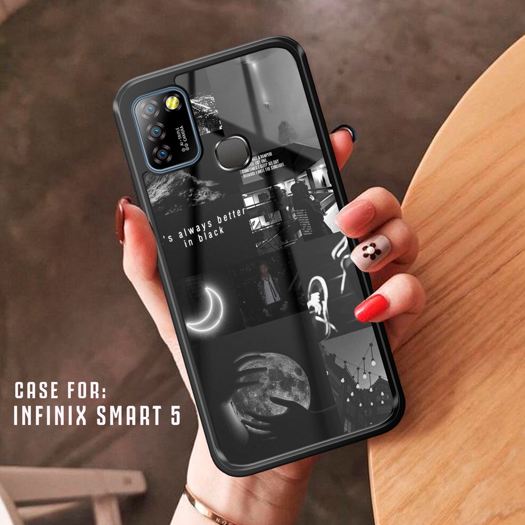 Case Infinix Smart 5 - Fashion Case Motif BLACK AESTHETIC - Casing Infinix Smart 5 - Case hp Infinix