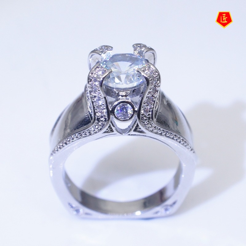 [Ready Stock]Crown Diamond Gold Ring Creative Personality