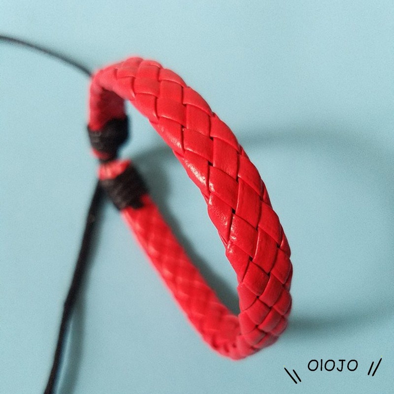 COD Gelang Pria Fashion Korea Tenun Tangan Kulit Bangle Perhiasan Yang Dapat Disesuaikan